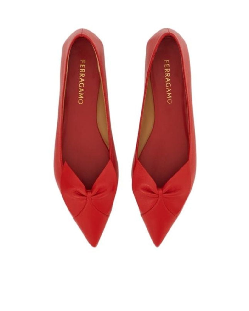 Ferragamo Red Bow Ballet Flat