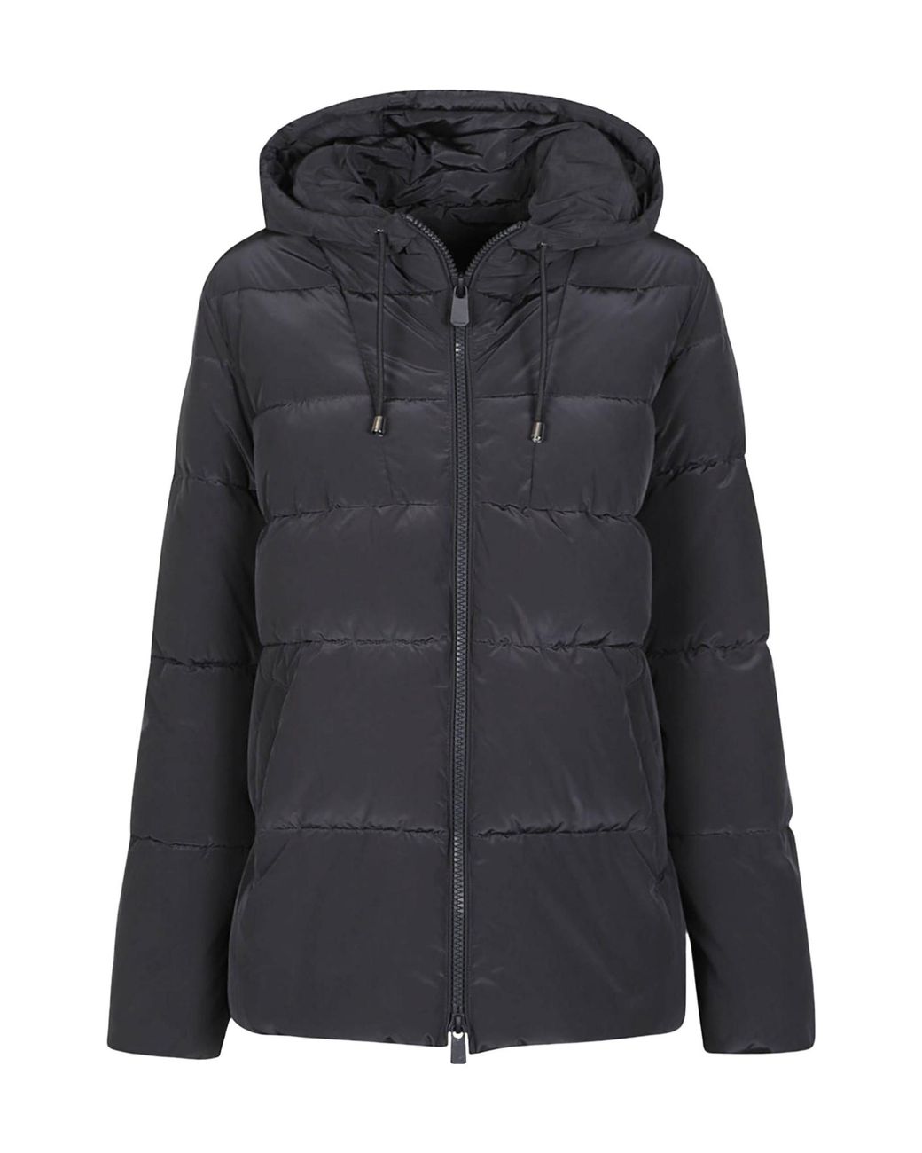 Pinko Black Quilted Hooded Jacket