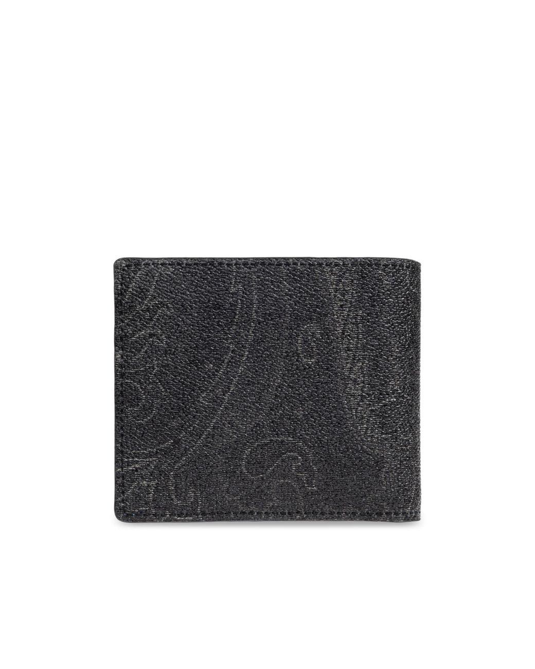 Etro Black Paisley Printed Bi-Fold Wallet for men