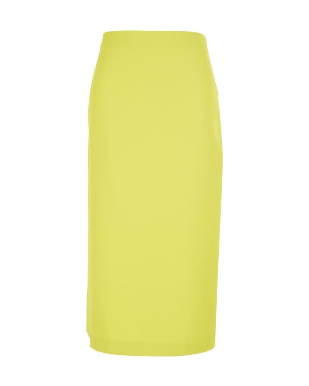 Twinset Yellow Logo Plaque Zipped Skirt