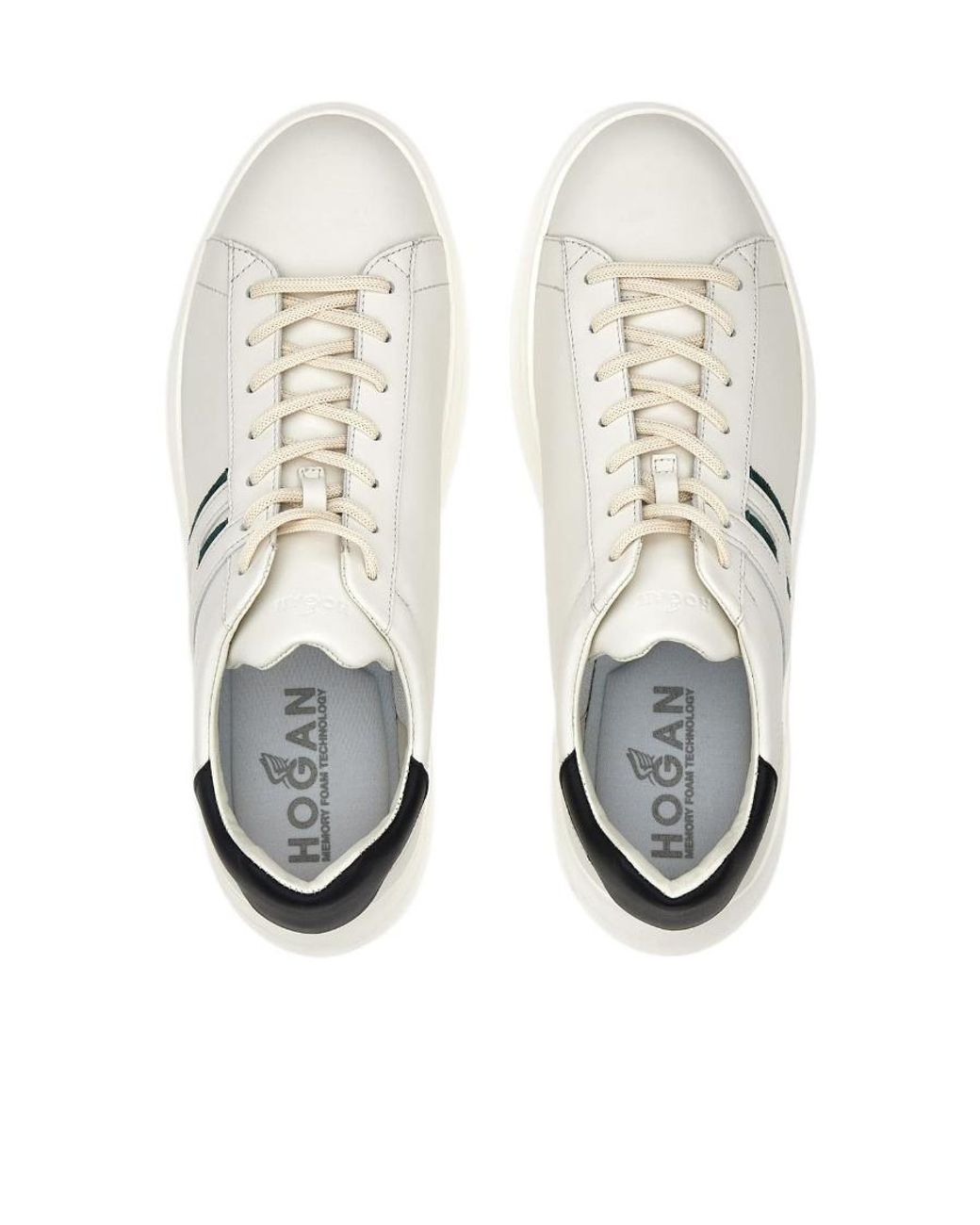 Hogan White H580 Lace-Up Sneakers for men