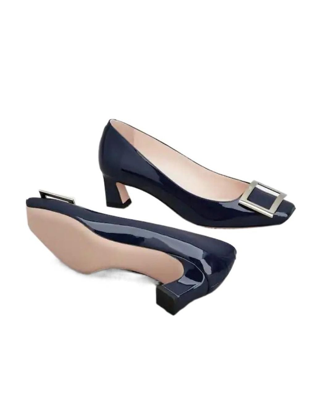 Roger Vivier Blue Trompette Embellished Buckle Pumps