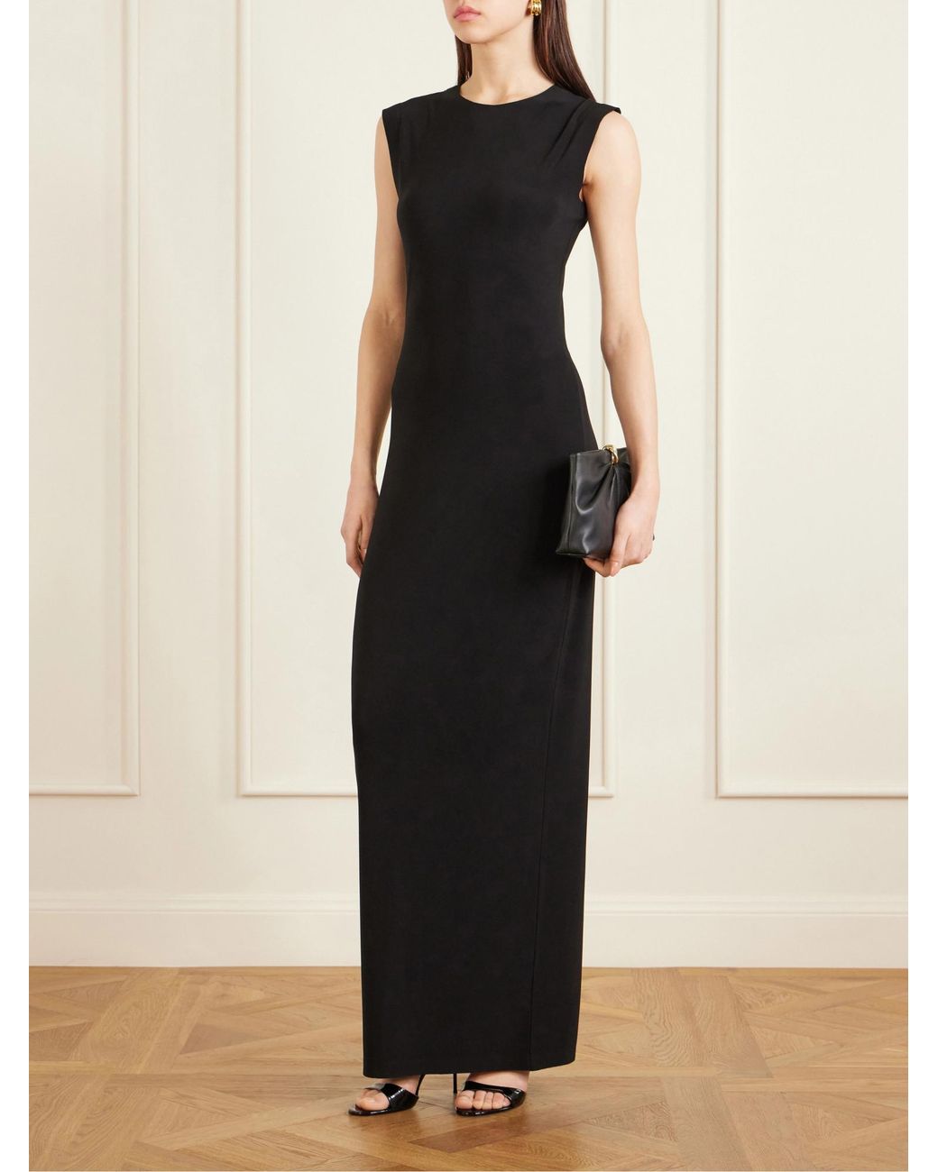 Norma Kamali Black Stretch-Crepe Maxi Dress