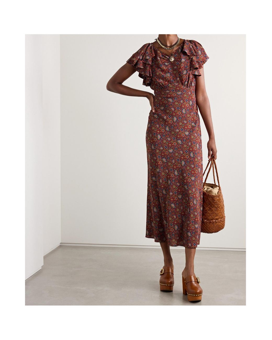 Doen Red Ruffle Dress