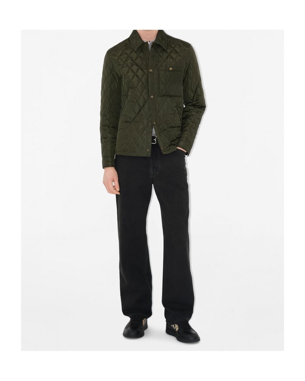 Burberry Black Apos;S Terrace Leather And Check Low-Top Sneakers for men