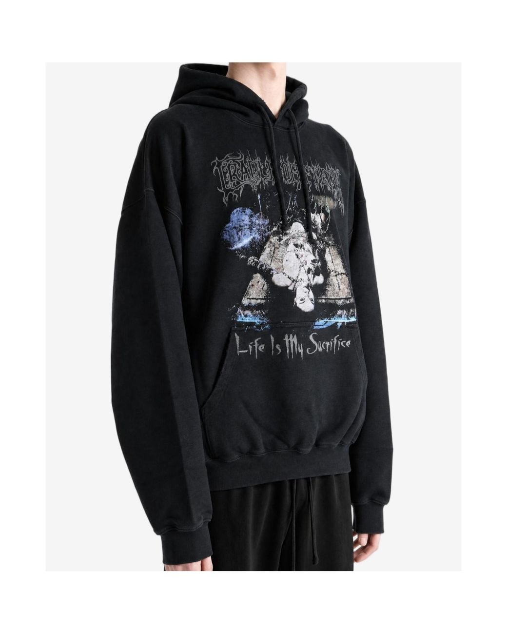Vetements Blue Graphic Oversized Hoodie for men