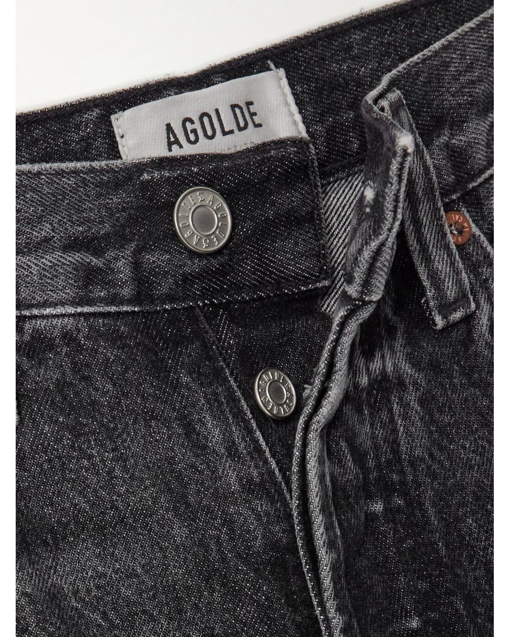 Agolde Gray High Waist Straight Jeans