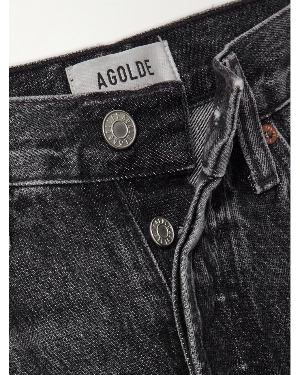 Agolde Gray High Waist Straight Jeans