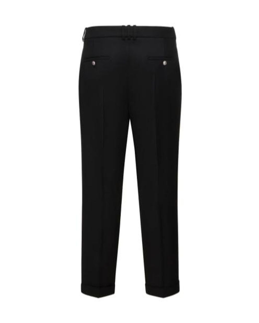Balmain Black Button Details Casual Pants for men