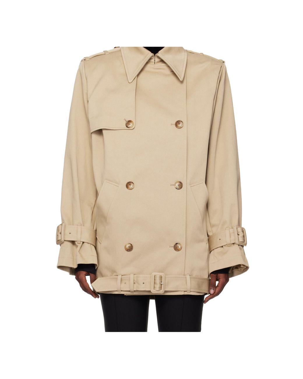 Mugler Natural Buckle Double-Breasted Jacket