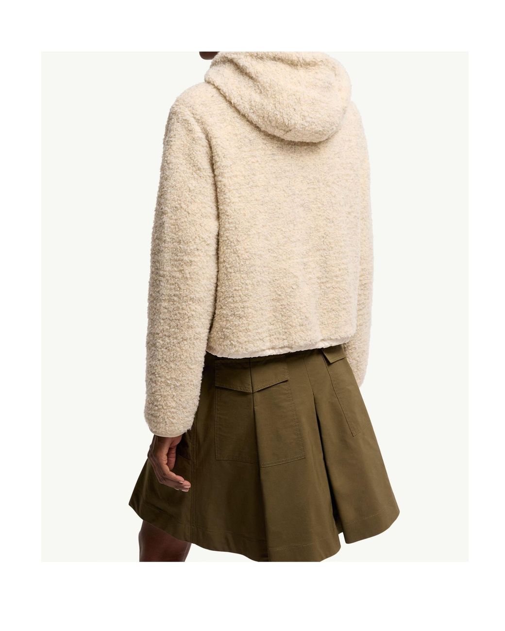 Moncler Natural Hooded Zip-Up Quilted Jacket