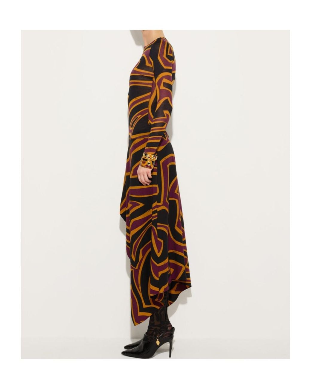 Emilio Pucci Brown Labirinto Print Jersey Dress
