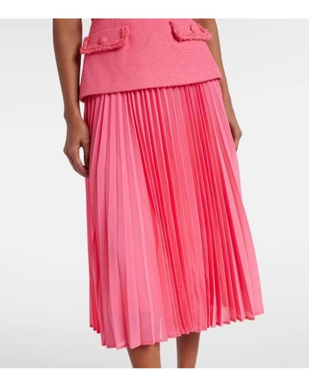 Rebecca Vallance Pink Montana Crêpe And Georgette Midi Dress