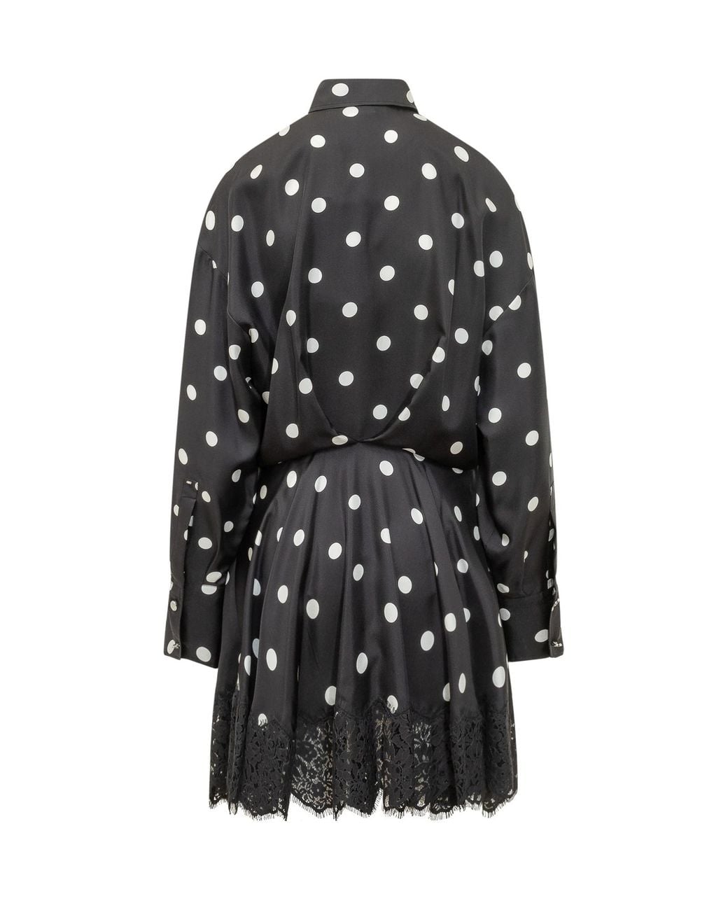Sportmax Black Bosso Polka Dot Printed Lace Dress