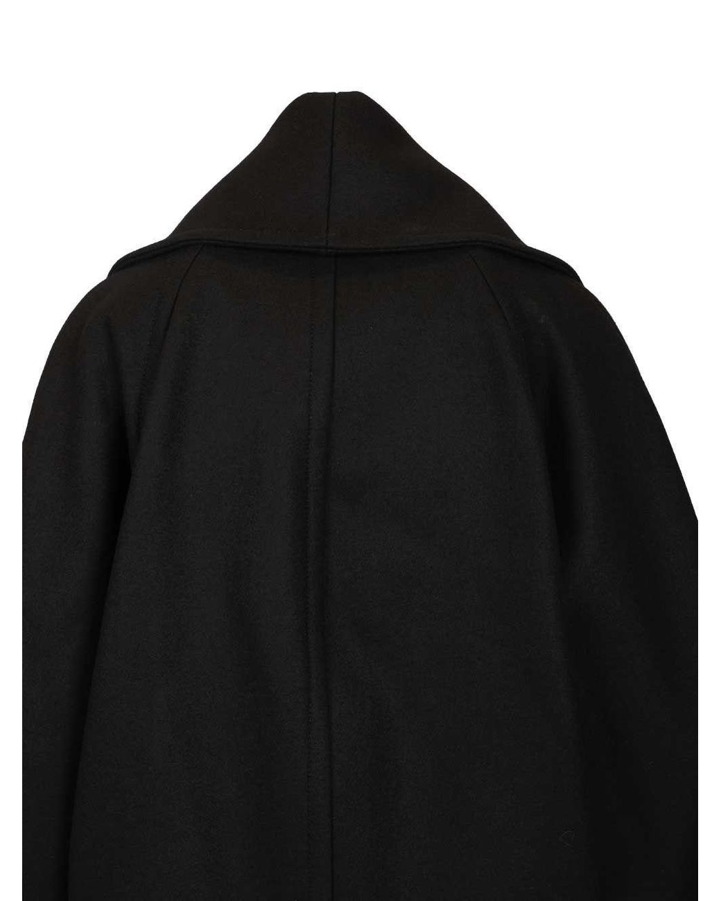 Bottega Veneta Black Double Breasted Felt Coat