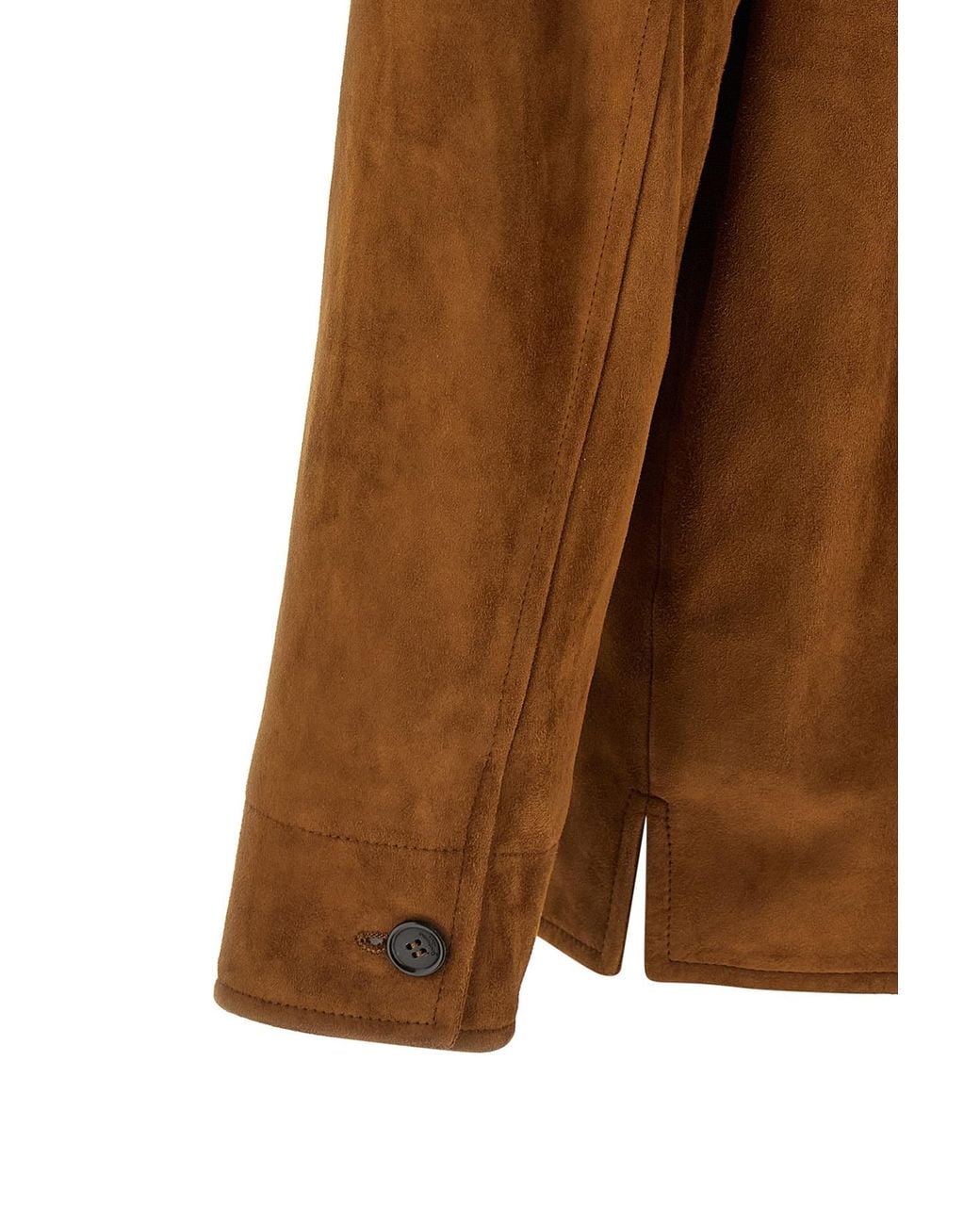 Saint Laurent Brown Button-Up Long-Sleeved Overshirt for men
