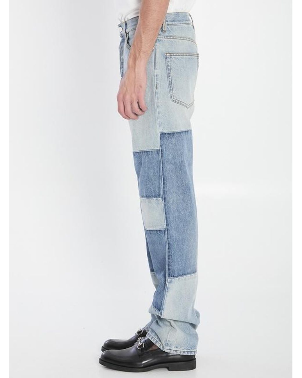 Gucci Blue Loose Fit Denim Pants for men