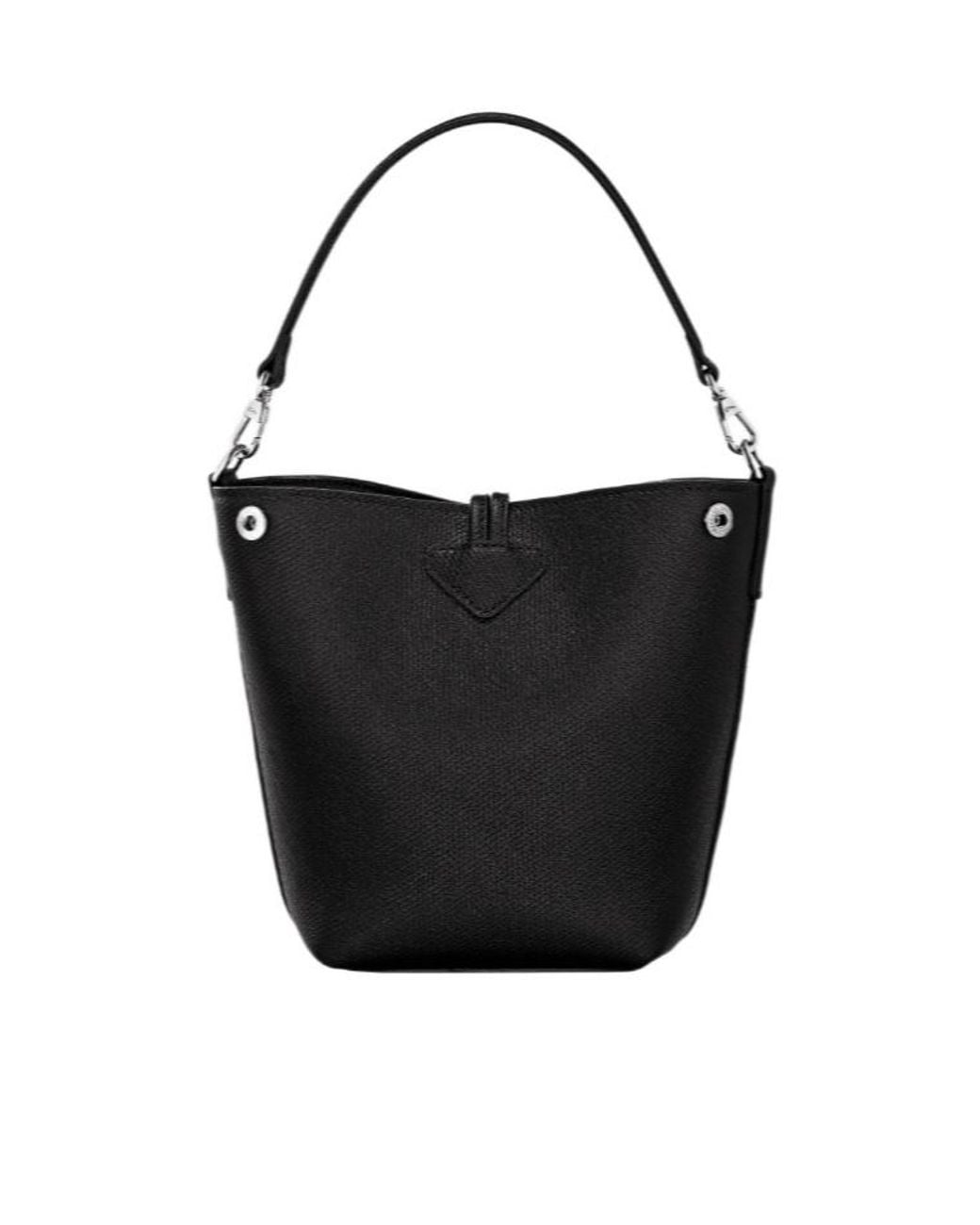 Longchamp Black Le Roseau Essential Xs Bucket Bag