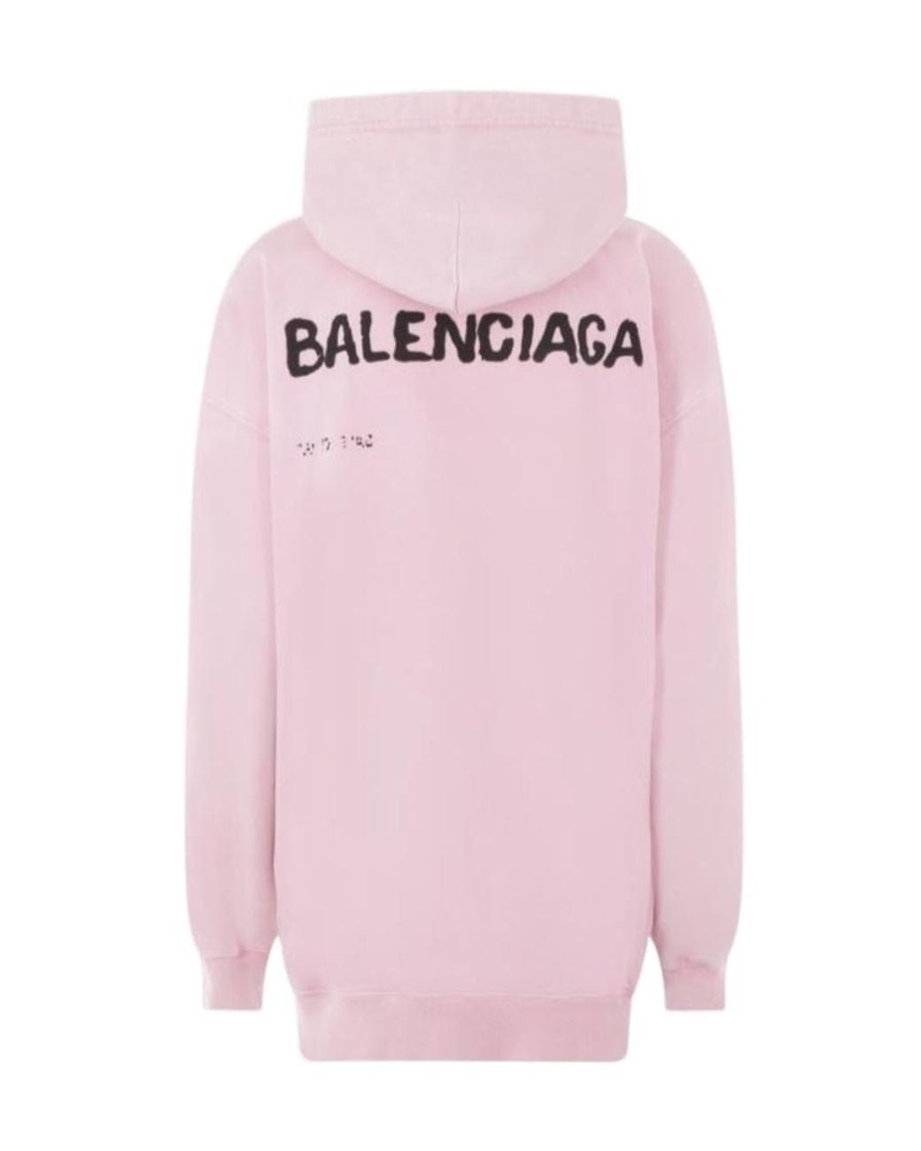 Balenciaga Pink Logo Printed Oversized Hoodie