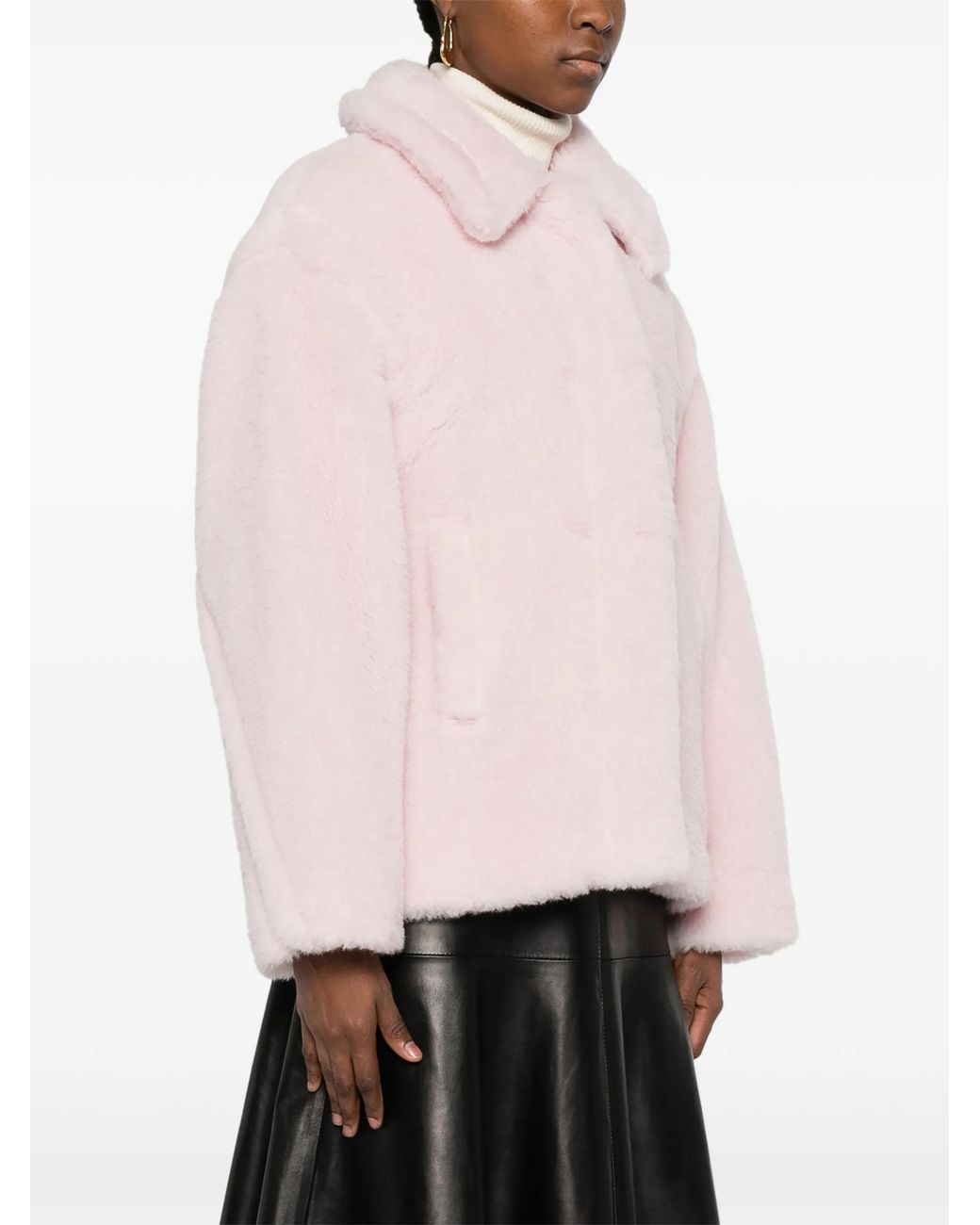 Max Mara Pink Fuggito Button-Up Coat