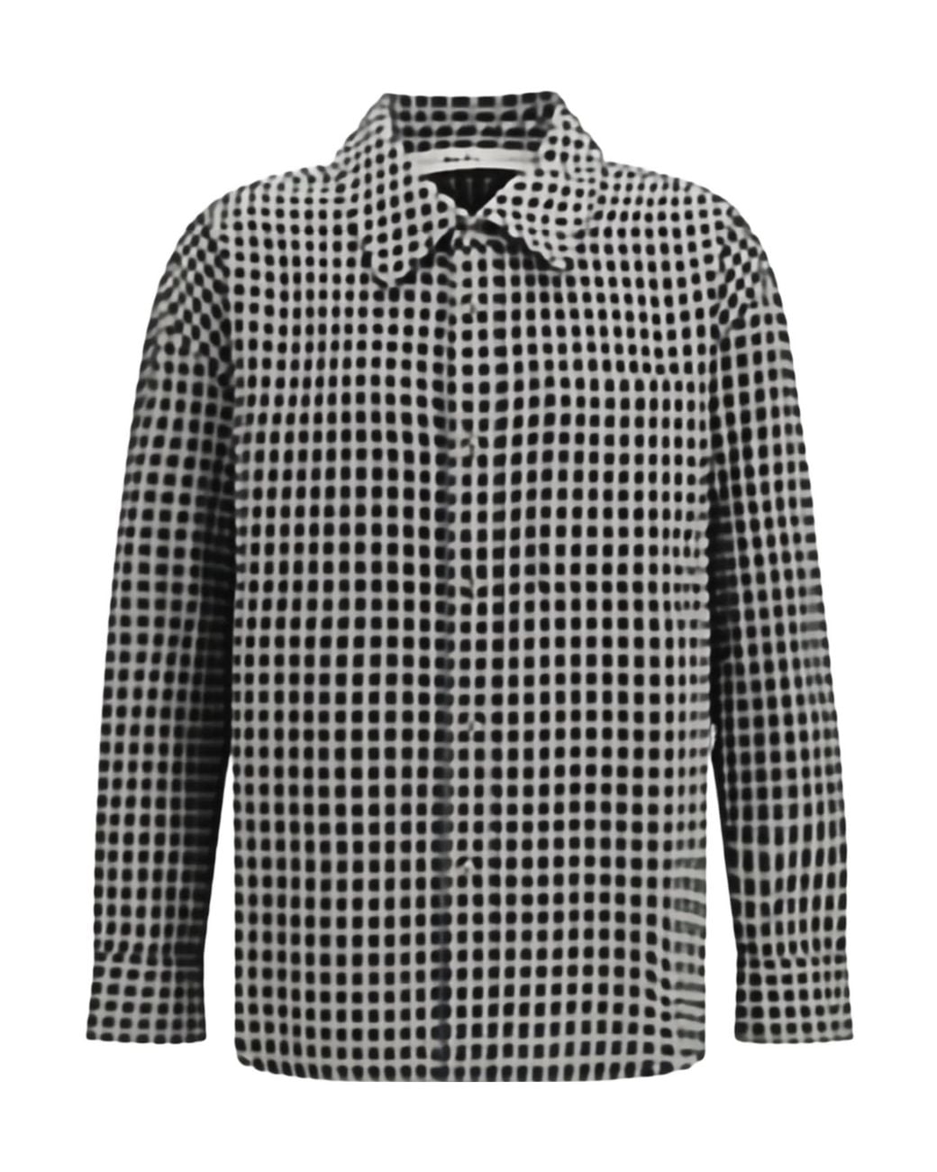 Séfr Gray Séfr Micro-Check Button-Up Shirt for men