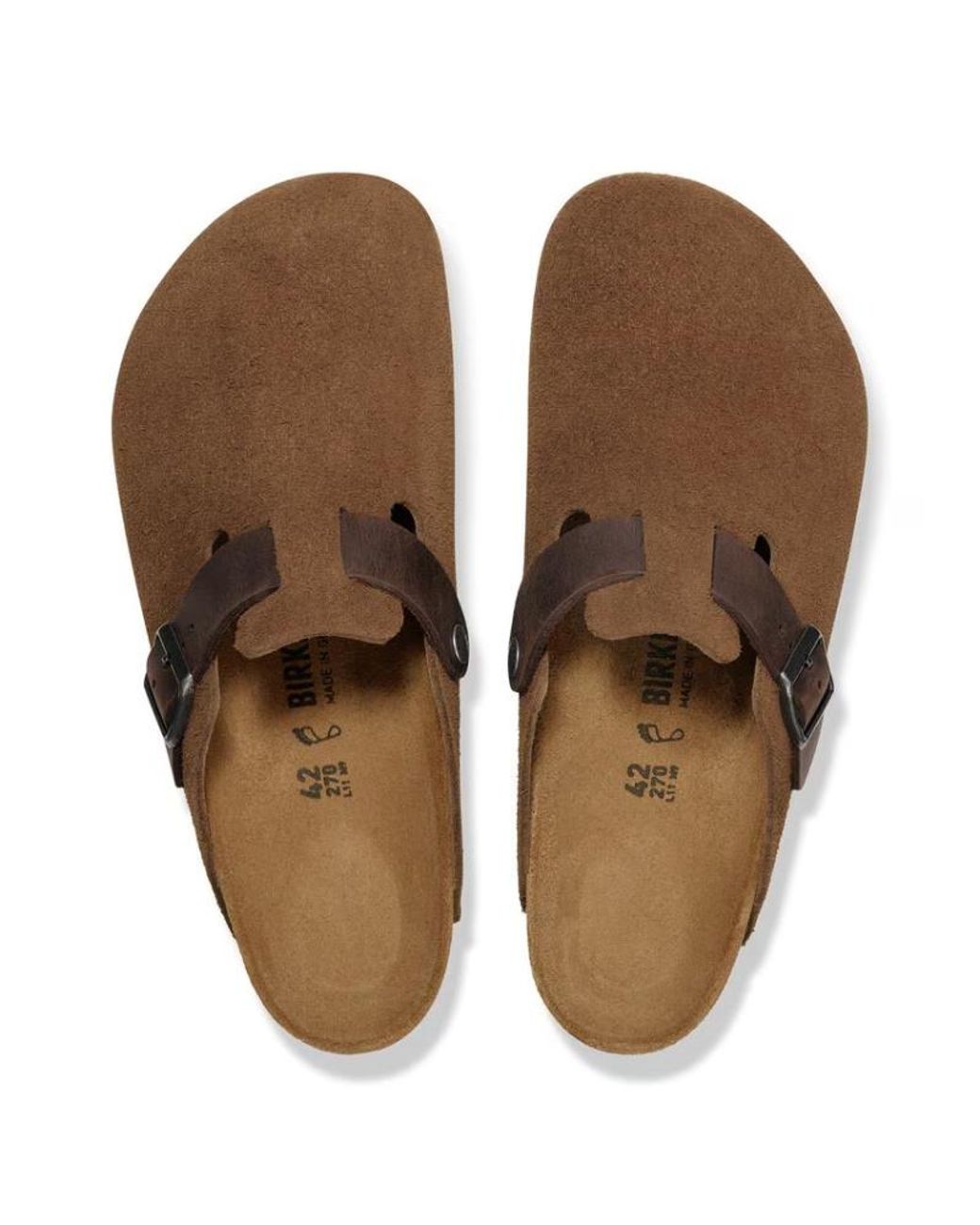 Birkenstock Brown Boston Slides for men