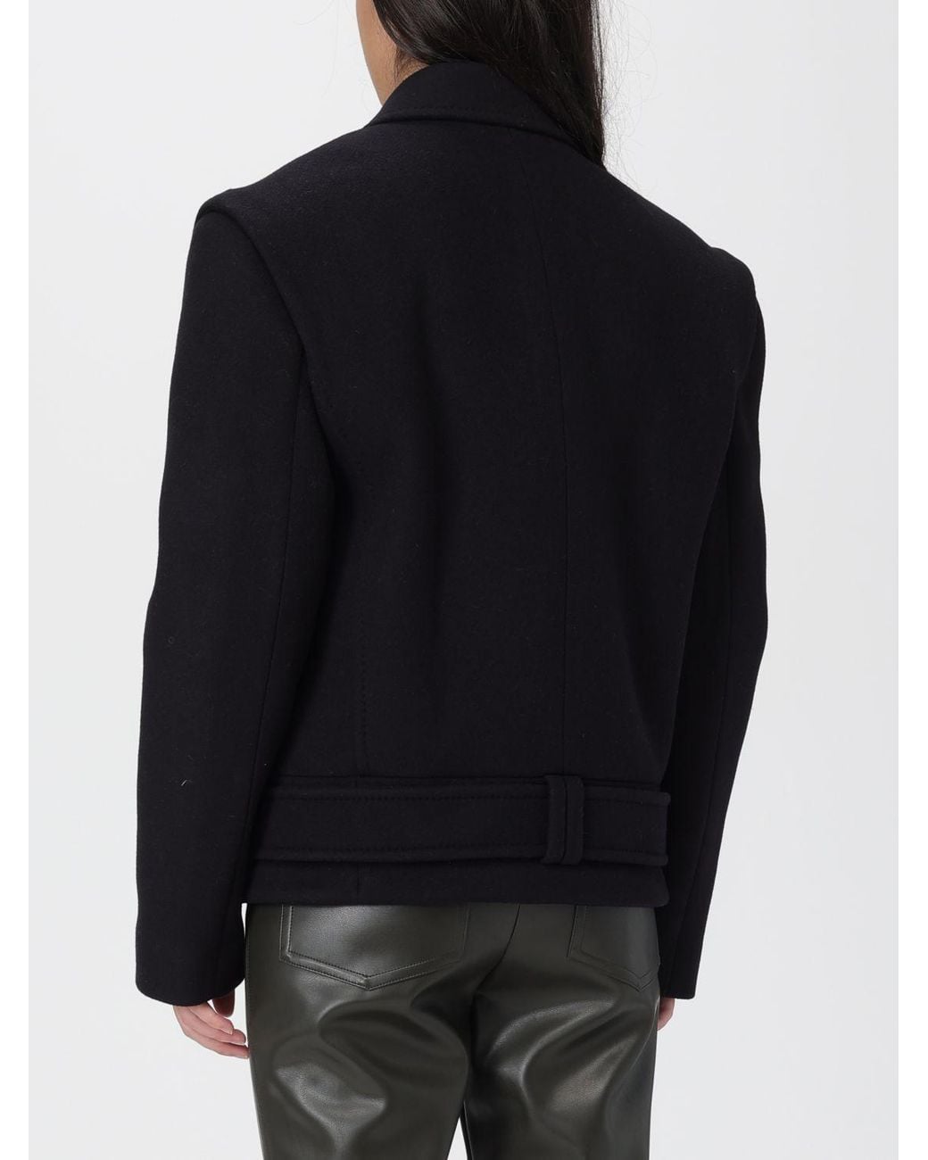 Balmain Black Double Breasted Long-Sleeved Coat