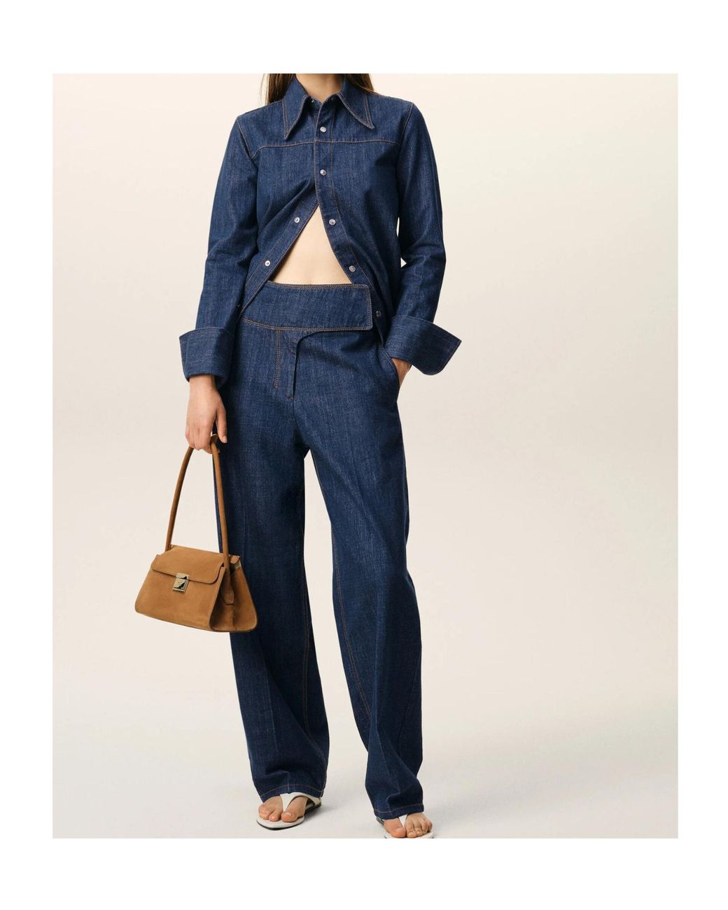 AMI Blue Ami Wrapped Belted Ballon Fit Jeans