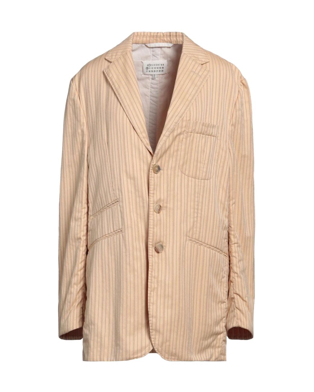 Maison Margiela Natural Vertical Striped Suit Jacket