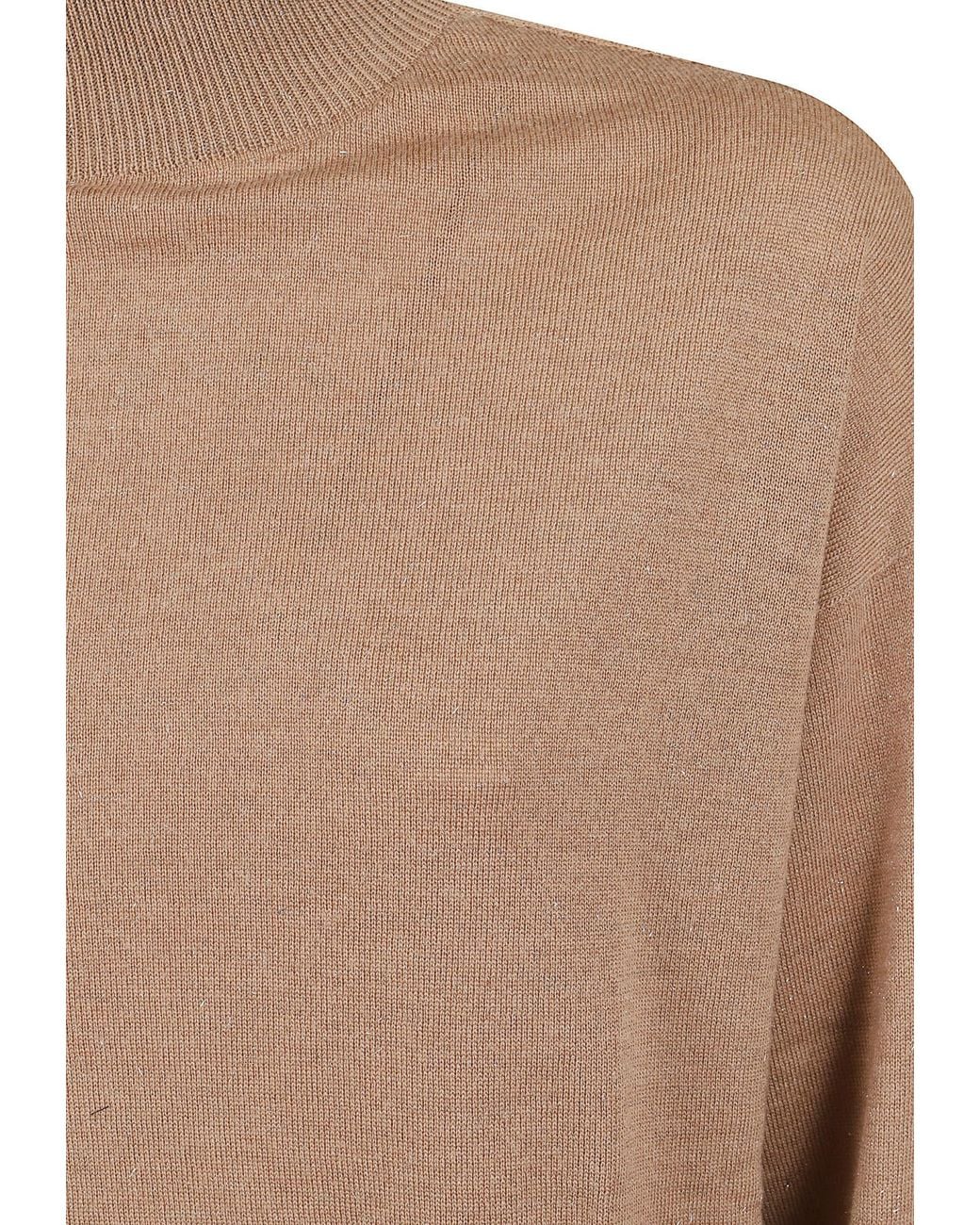Peserico Brown High-Neck Long Sleeved Jumper
