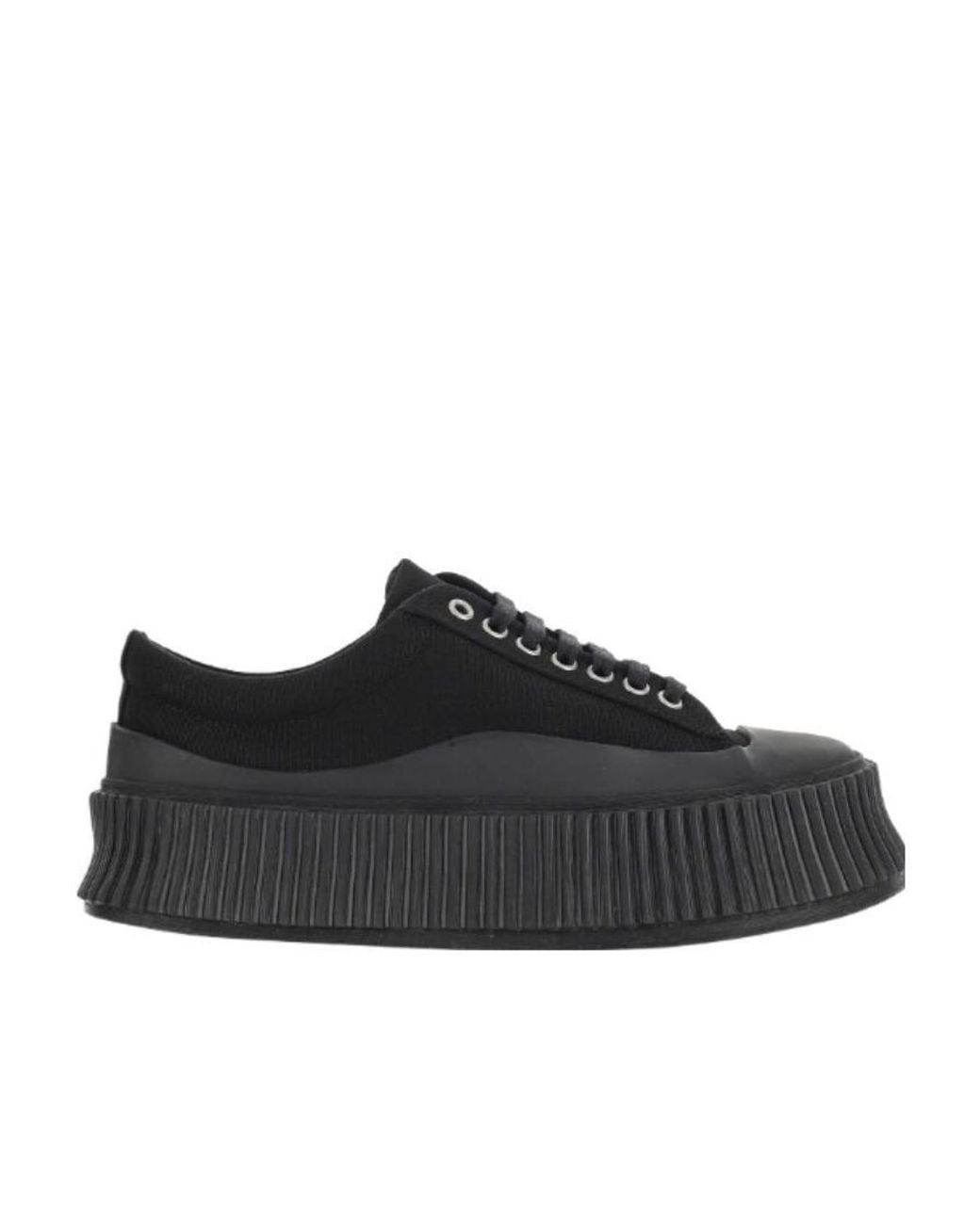 Jil Sander Black Round-Toe Low-Top Sneakers