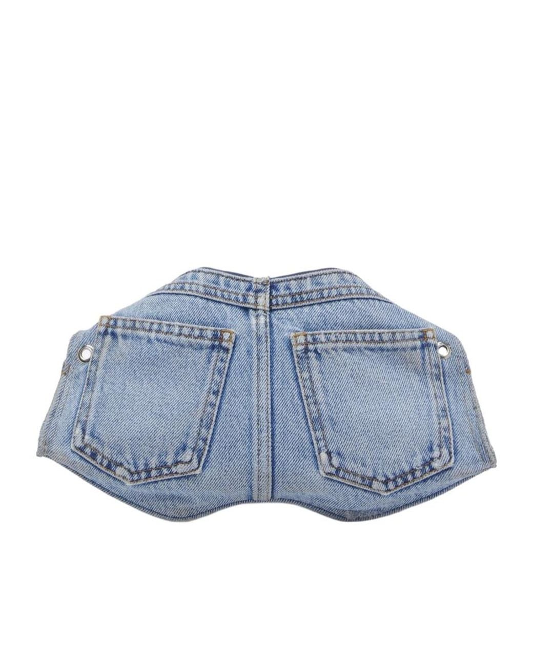 McQueen Blue Manta Denim Shoulder Bag