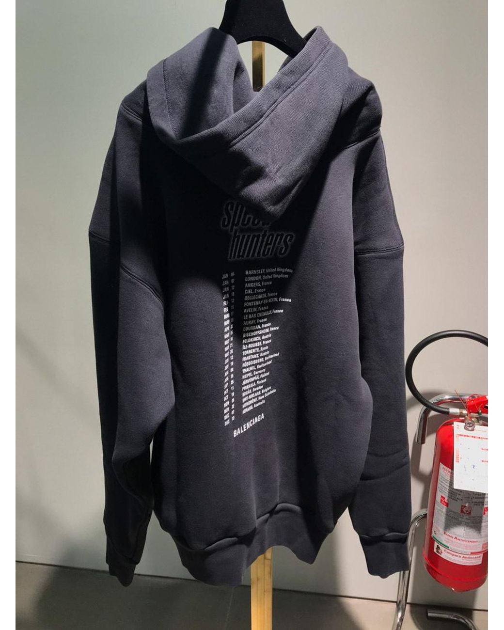 Balenciaga Blue Printed Hooded Hoodie for men