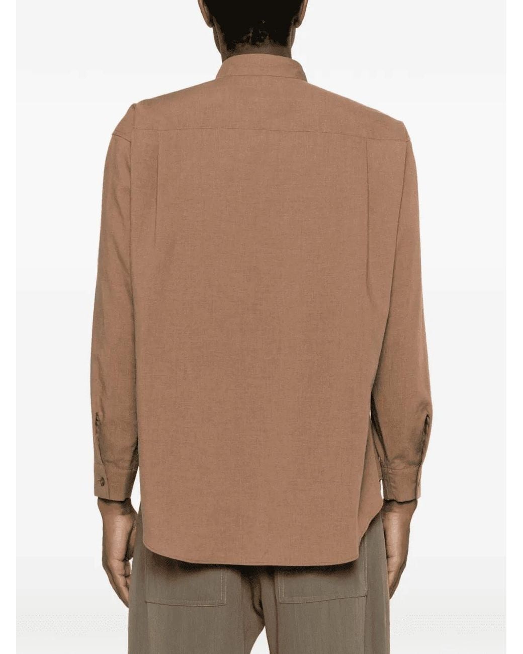 Homme Plissé Issey Miyake Brown Button-Fastening Shirt for men