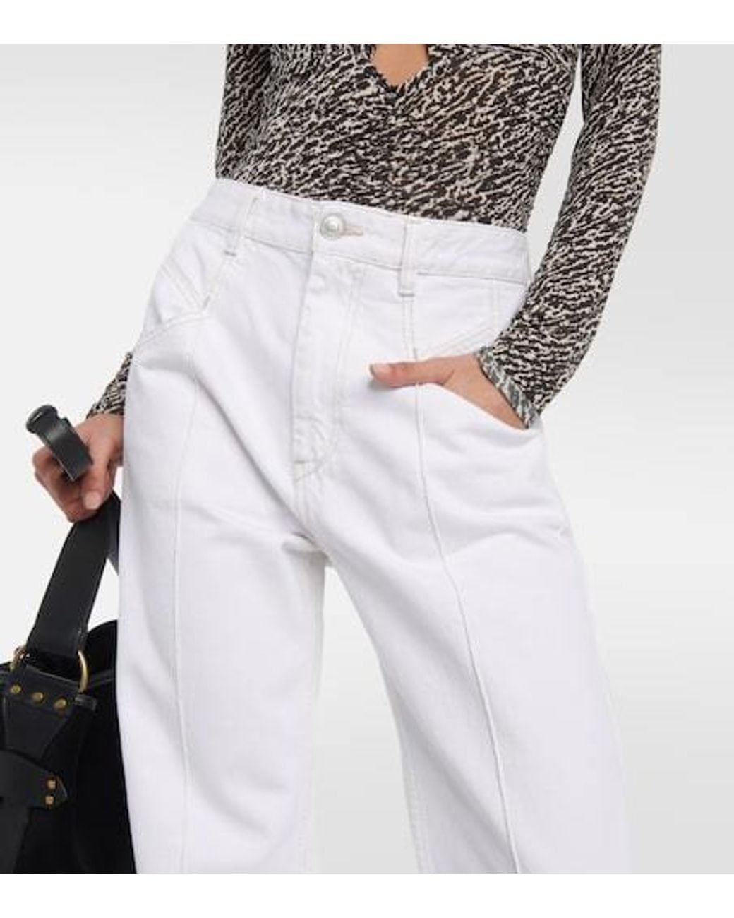 Isabel Marant White High-Rise Boyfriend Jeans