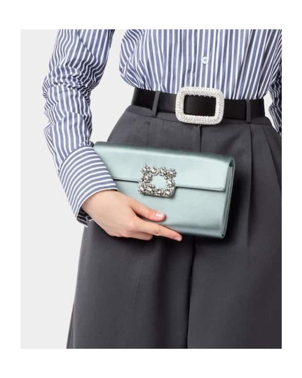 Roger Vivier Gray Efflorescence Clutch