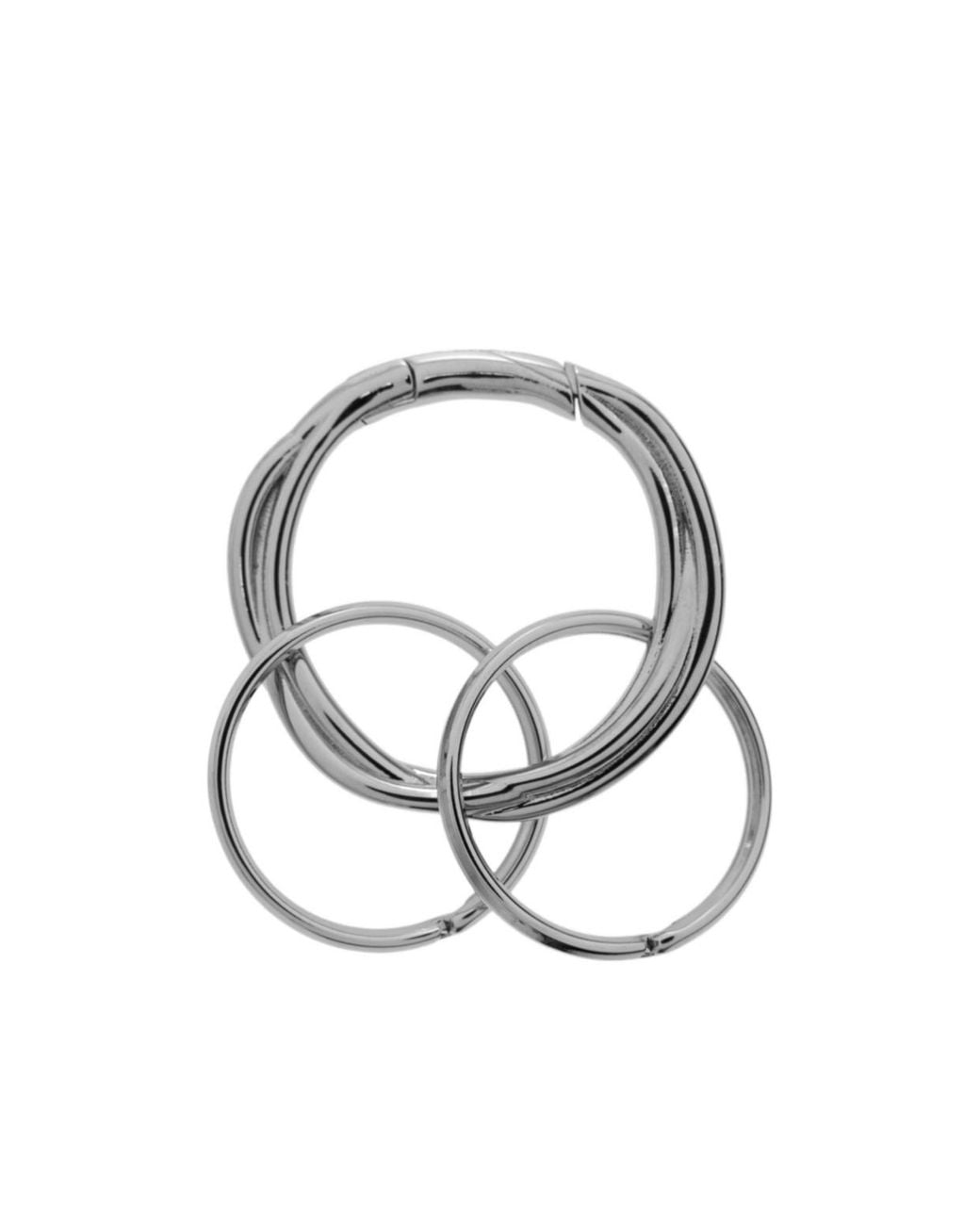 Jil Sander White Multi-Ring Keychain for men