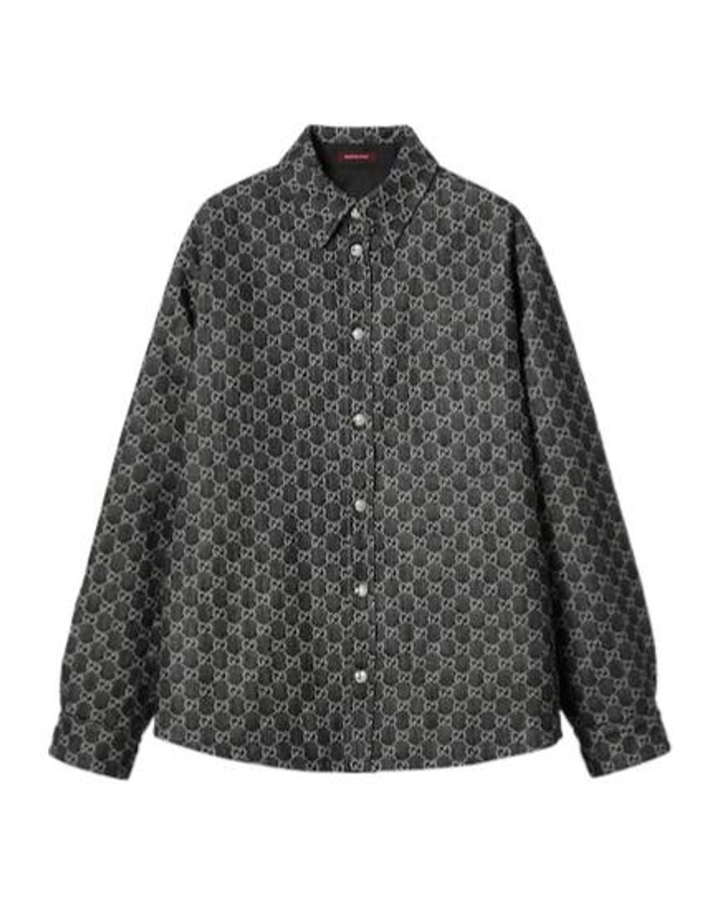Gucci Black Reversible Long-Sleeve Denim Shirt for men