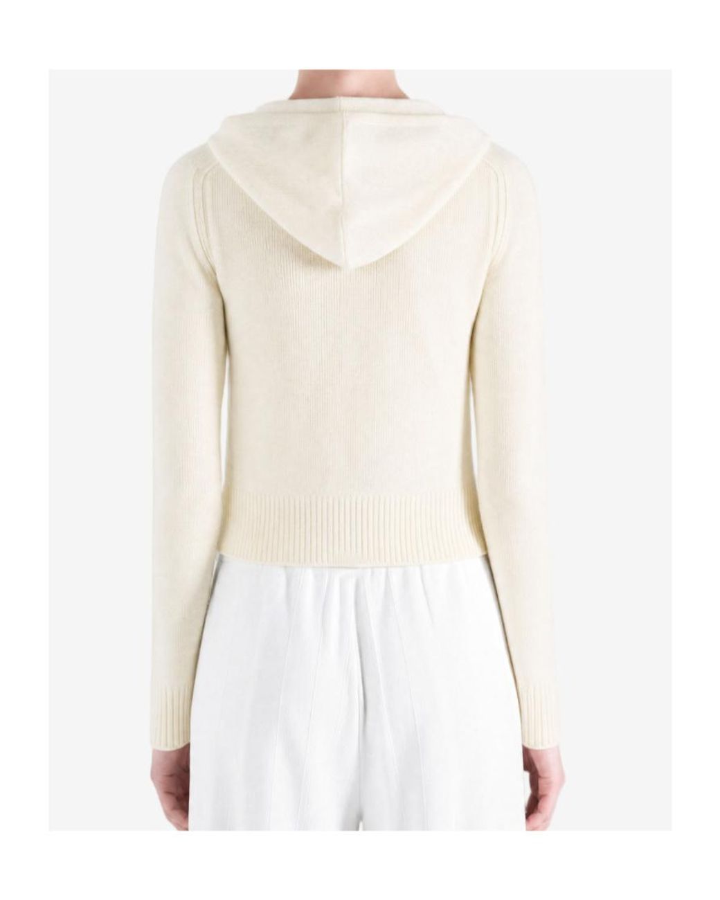 Burberry White Ekd Zip-Up Hooded Cardigan