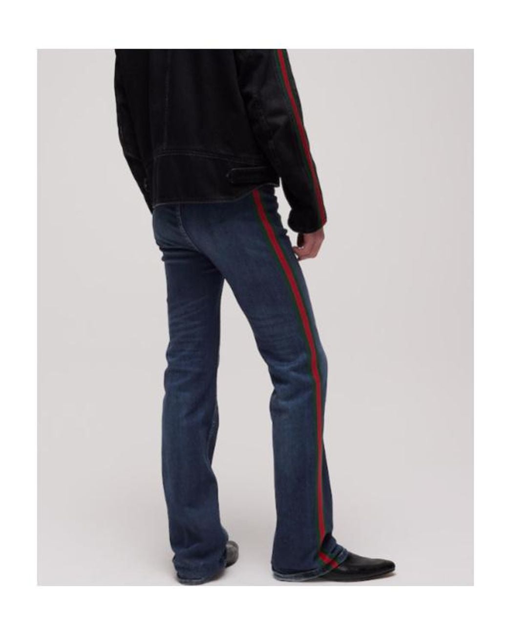 Gucci Blue Web Side-Stripe Jeans for men