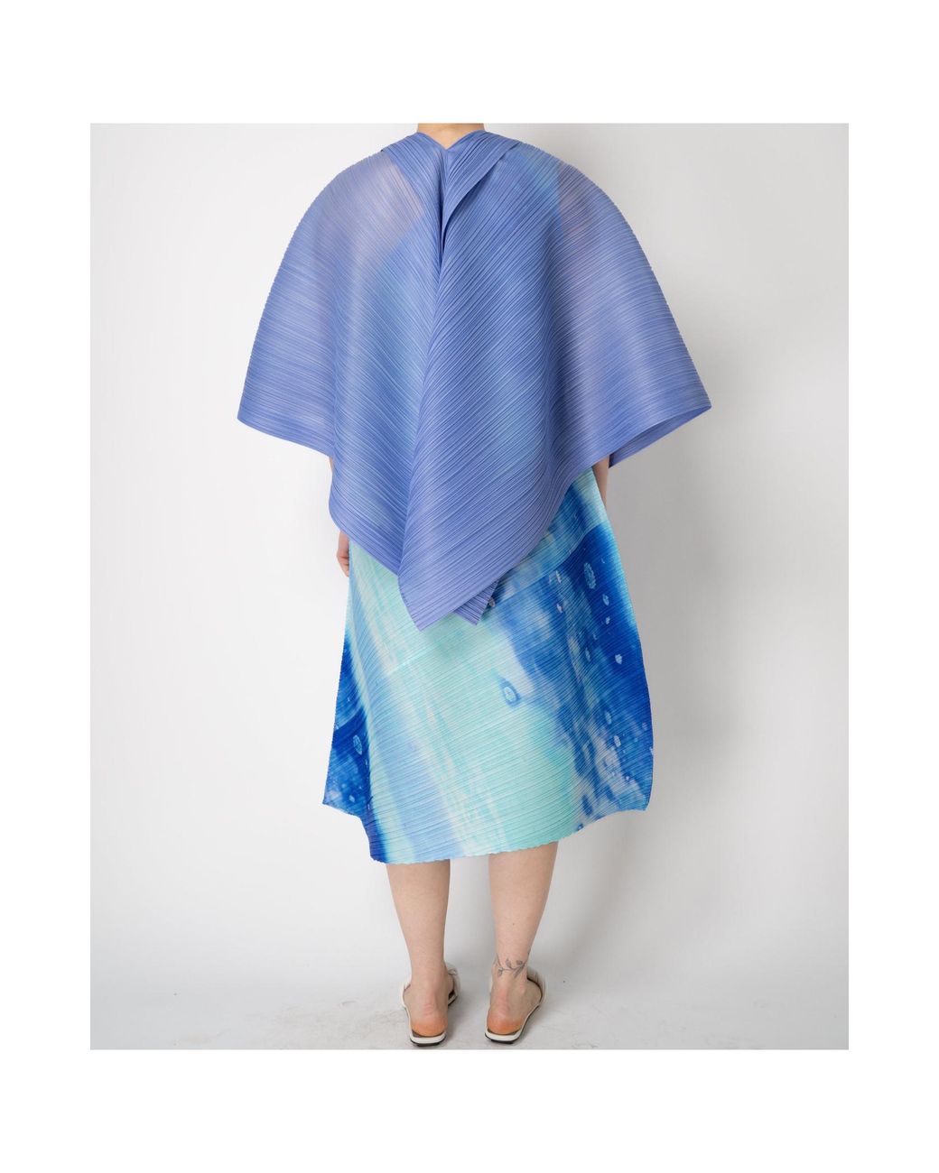 Issey Miyake Blue Open-Front Blouse