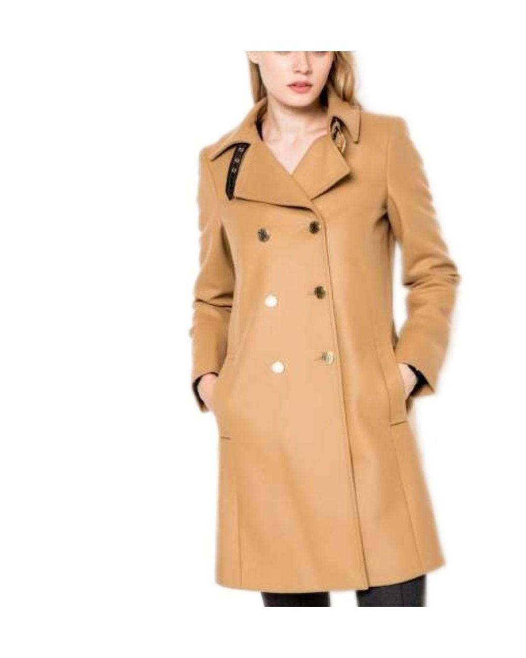 Armani Jeans Natural Double-Breasted Trench Coat