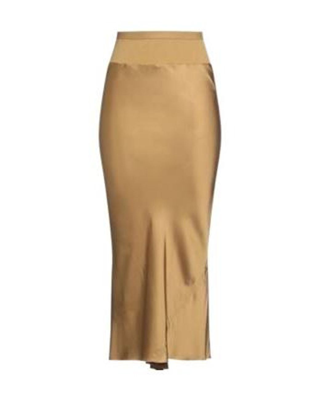 Rick Owens Natural Satin Solid Color Bodycon Skirt