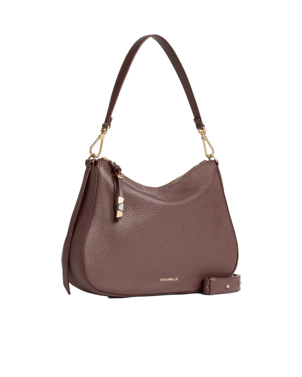 Coccinelle Brown Small Nory Grained-Leather Shoulder Bag