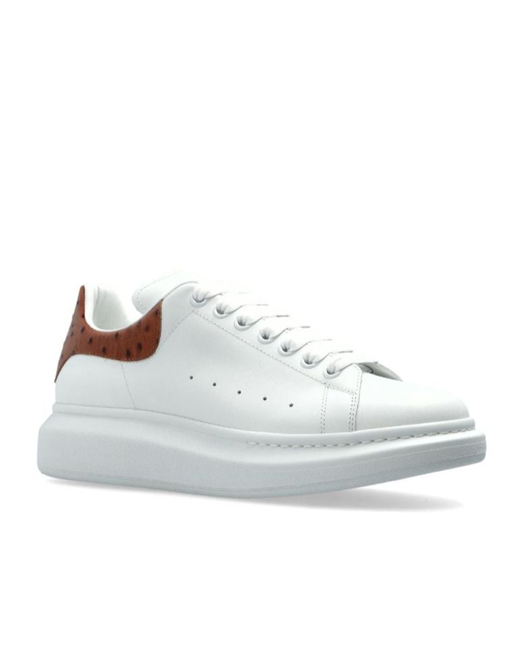 McQueen White Logo Heel Low-Top Sneakers for men