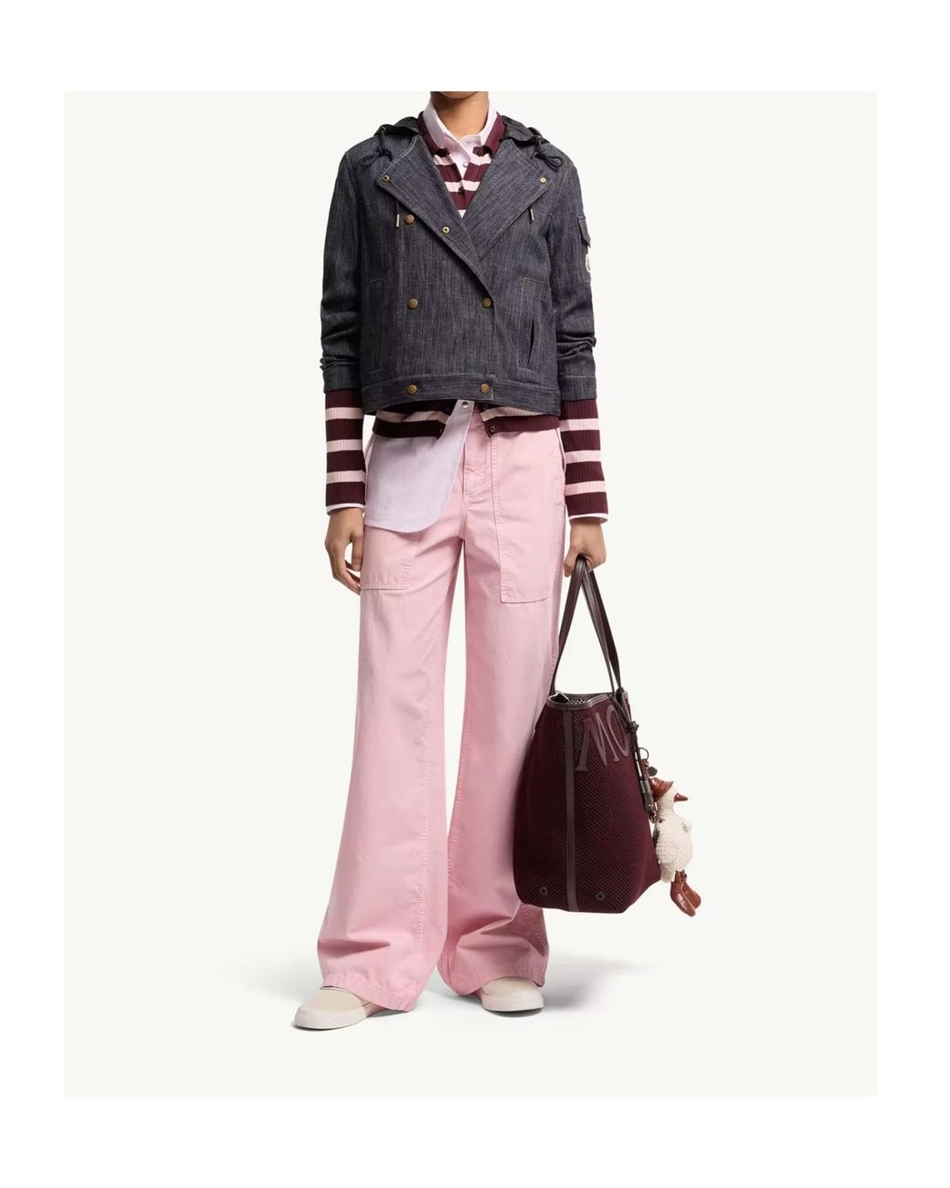 Moncler Blue Diervilla Hooded Double-Breasted Denim Jacket
