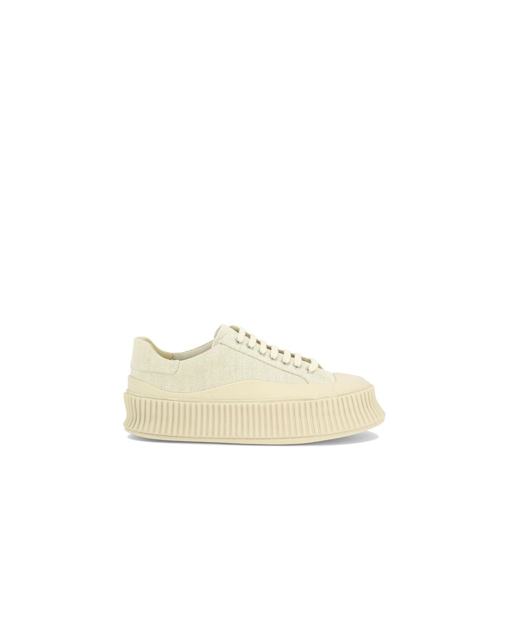Jil Sander White Panelled Round-Toe Sneakers