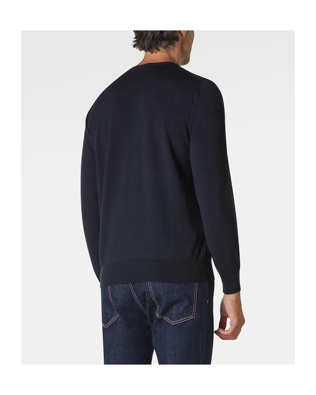 Kangra Cashmere Blue Long-Sleeve Knit Top for men