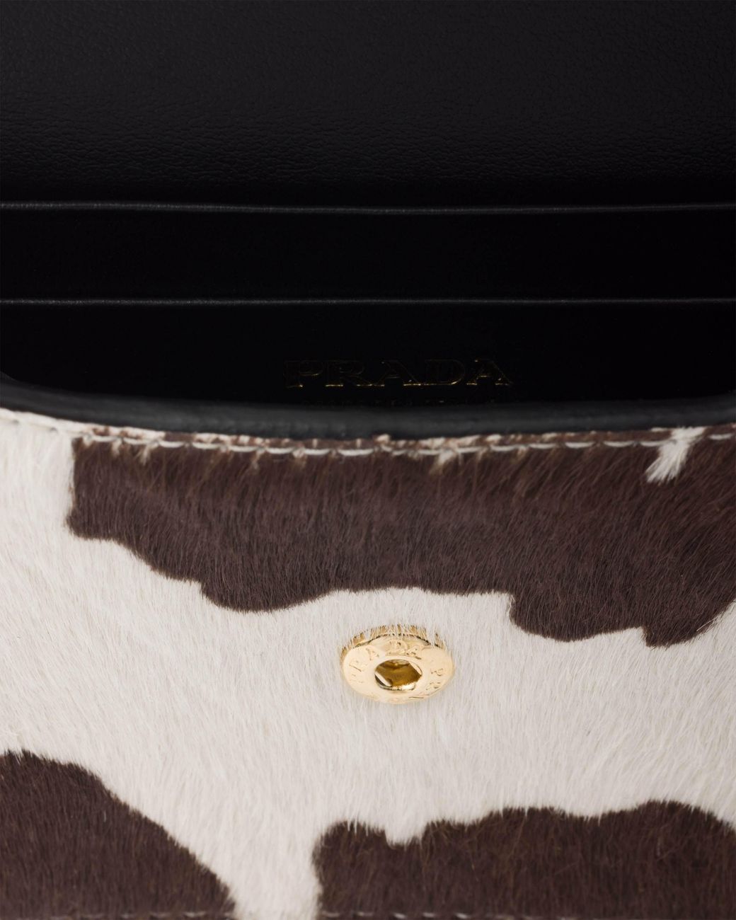 Prada White Triangle-Logo Chain-Linked Card Holder
