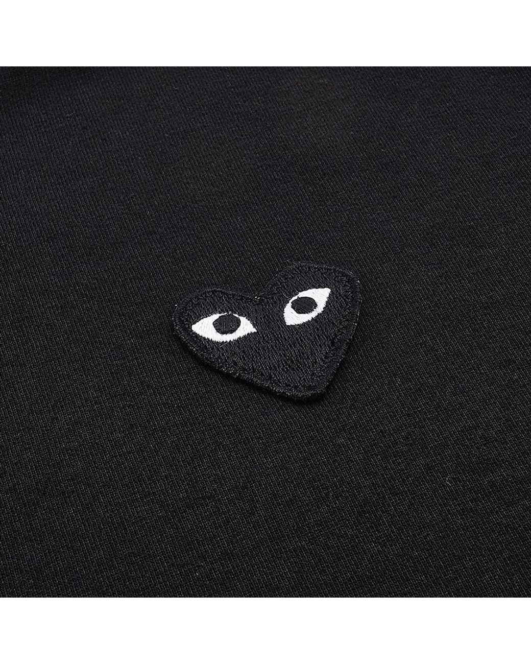 COMME DES GARÇONS PLAY Black Embroidered Logo T-Shirt for men